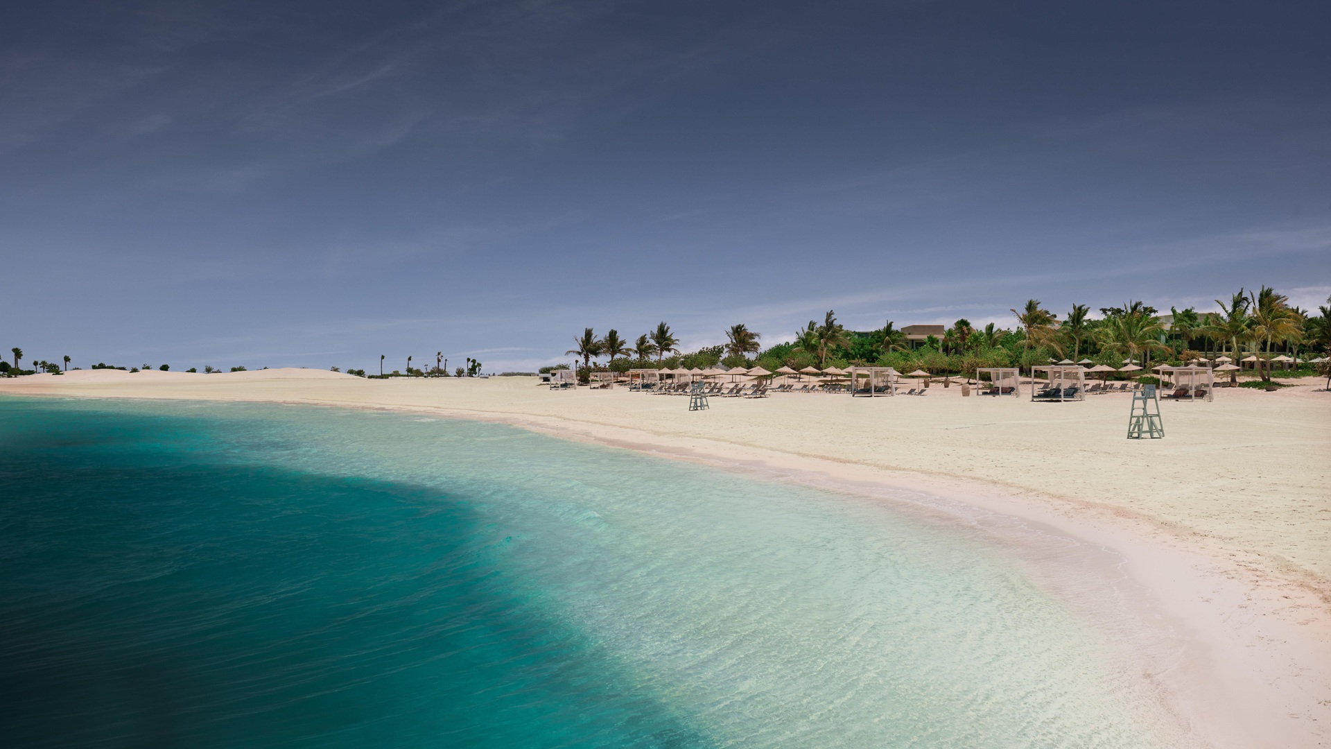 The beach area at Turtle Bay Resort, Saudi Arabia