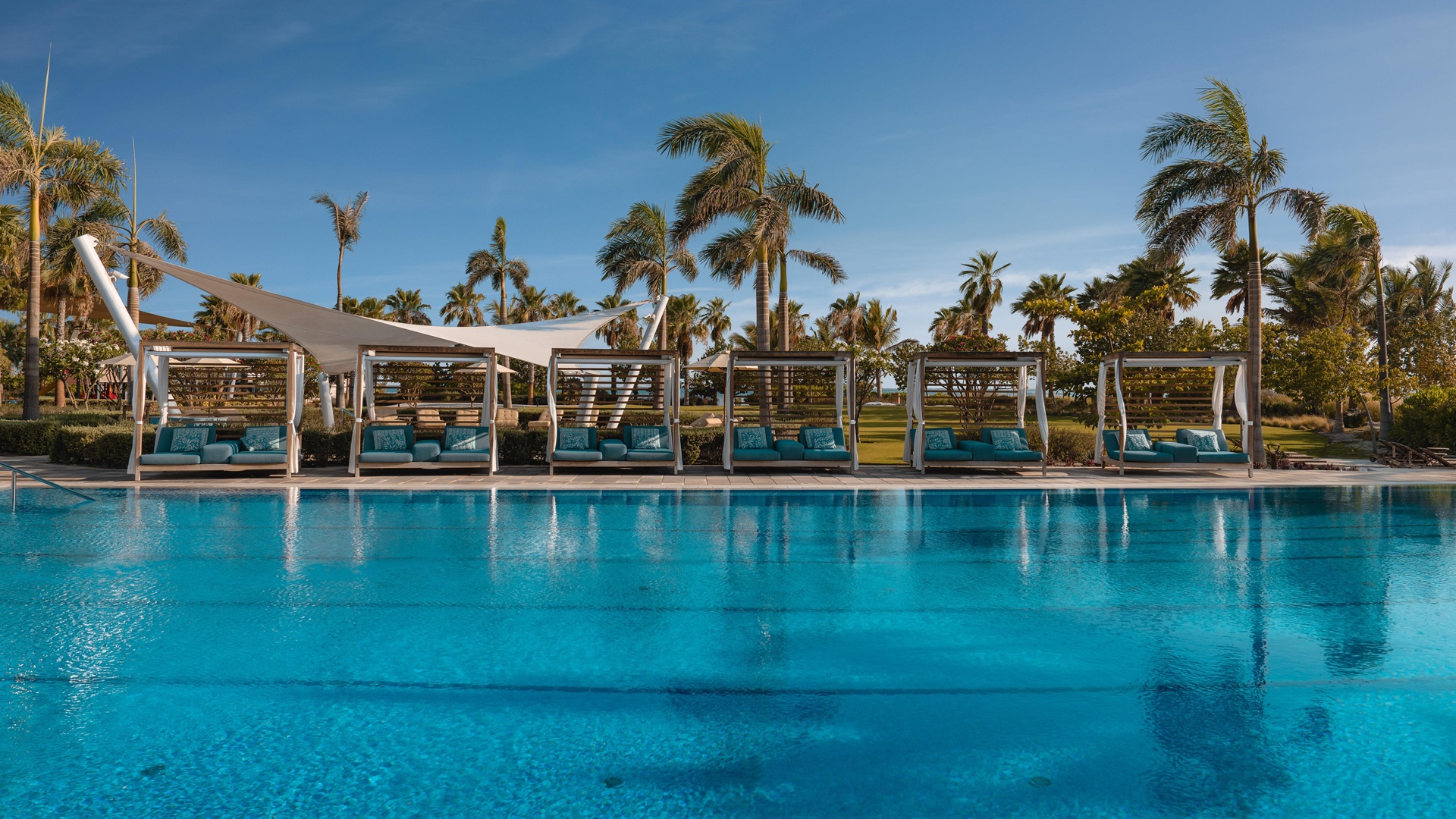 A shot of the Beach Club Pool at Turtle Bay Resort, Saudi Arabia