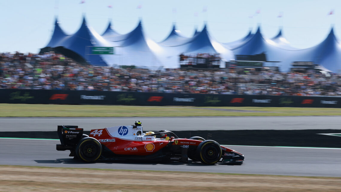 Lewis Hamilton at Silverstone Circuit.