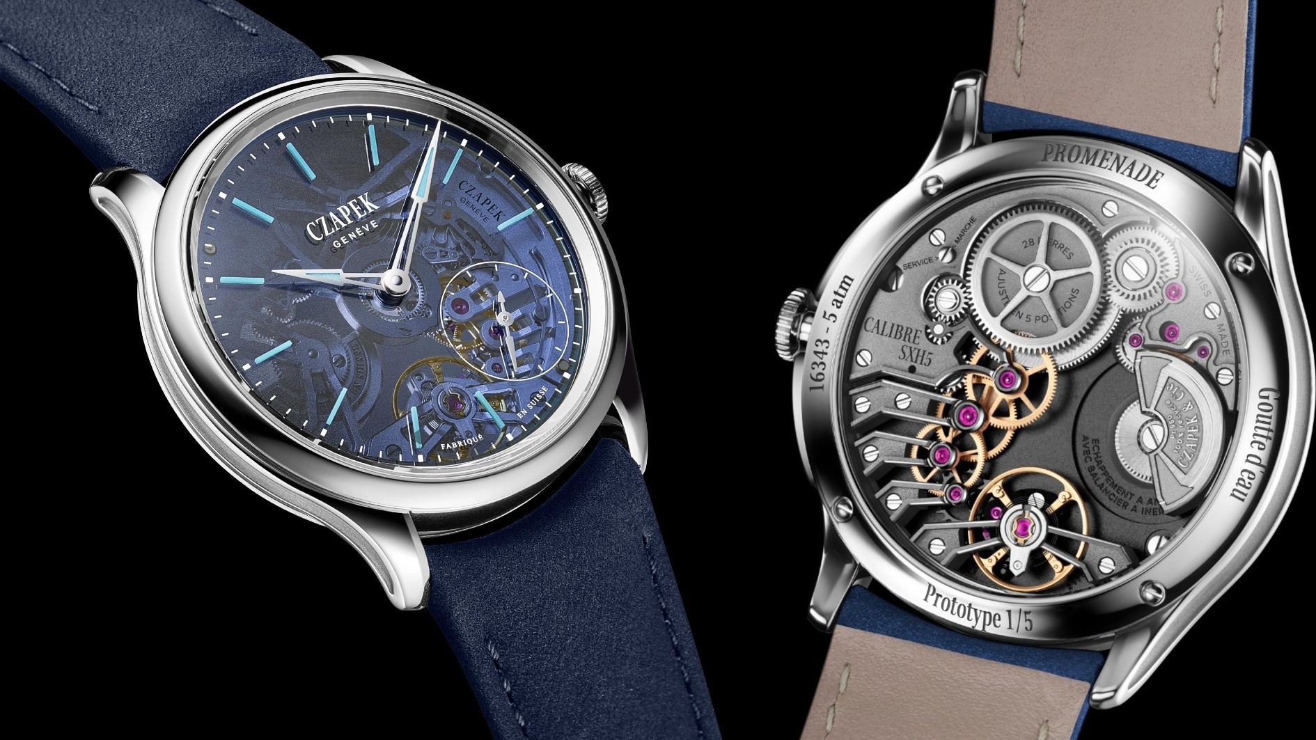 Czapek Promenade Transparencies Aqua Blue.