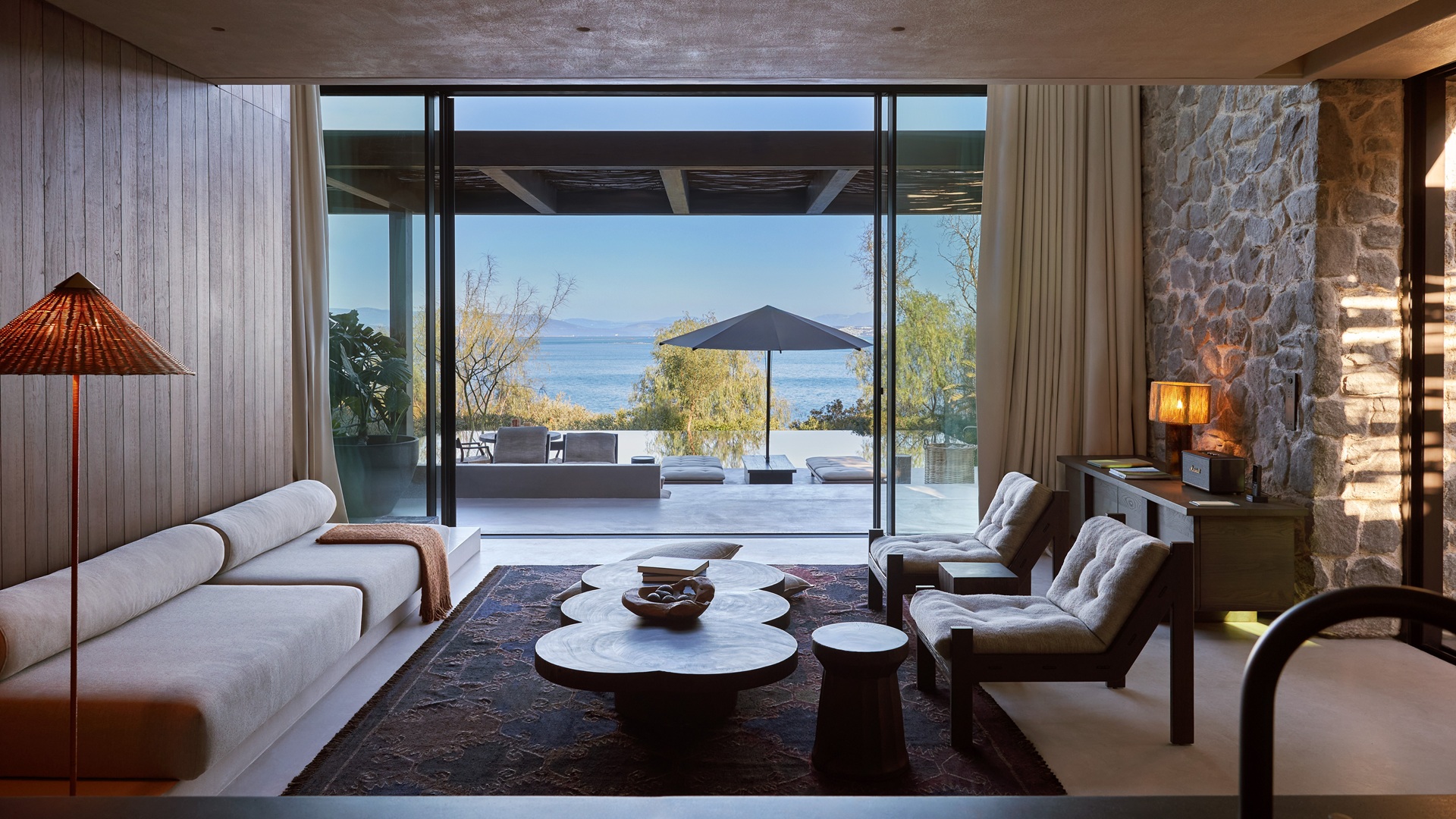 Maxx Royal Bodrum Villas: An image of the living room and the view from it.