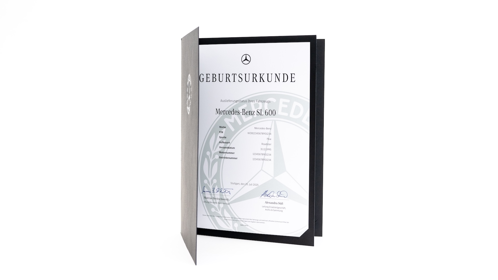 Mercedes-Benz Classic Birth Certificate