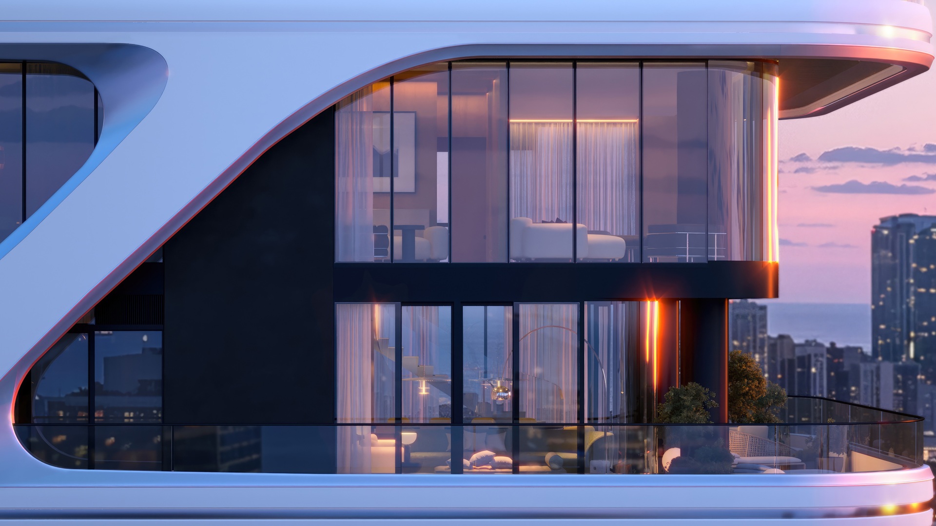 Bugatti Residences Miami: A close-up image taken from the outside of the apartment