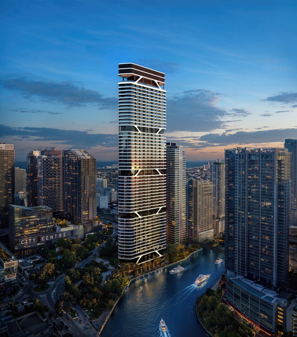 Bugatti Residences Miami: A wide-shot that captures the project's entire building