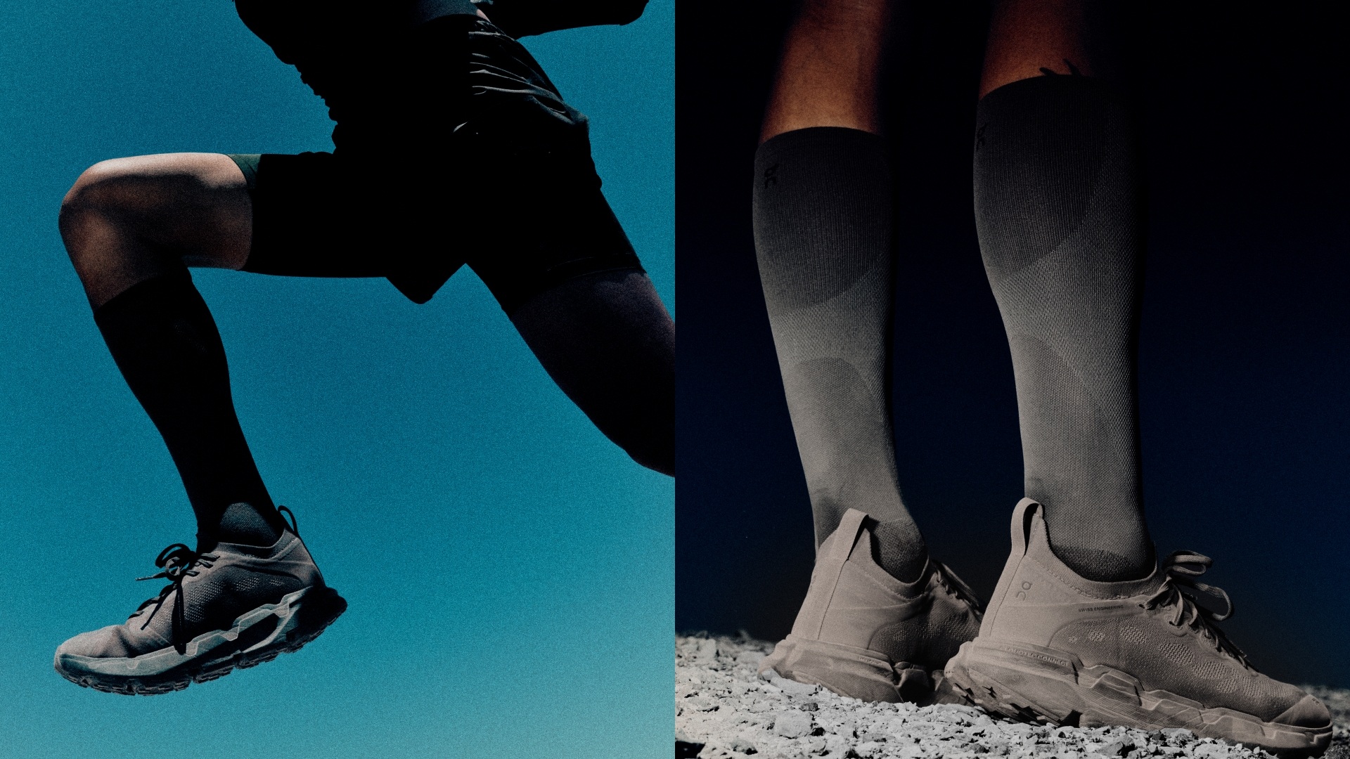 Cloudsoma PAF - On x PAF: A collage of two images showcasing different colourways of the limited-edition shoe