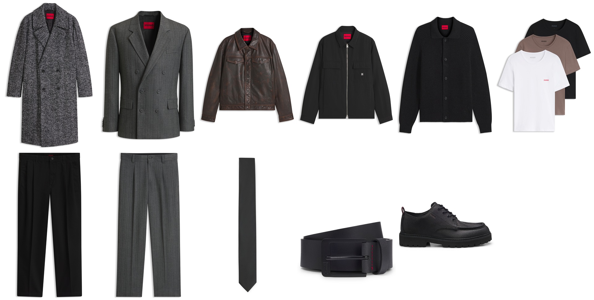 HUGO Fall/Winter 2026 Menswear - A collage of the product catalogue