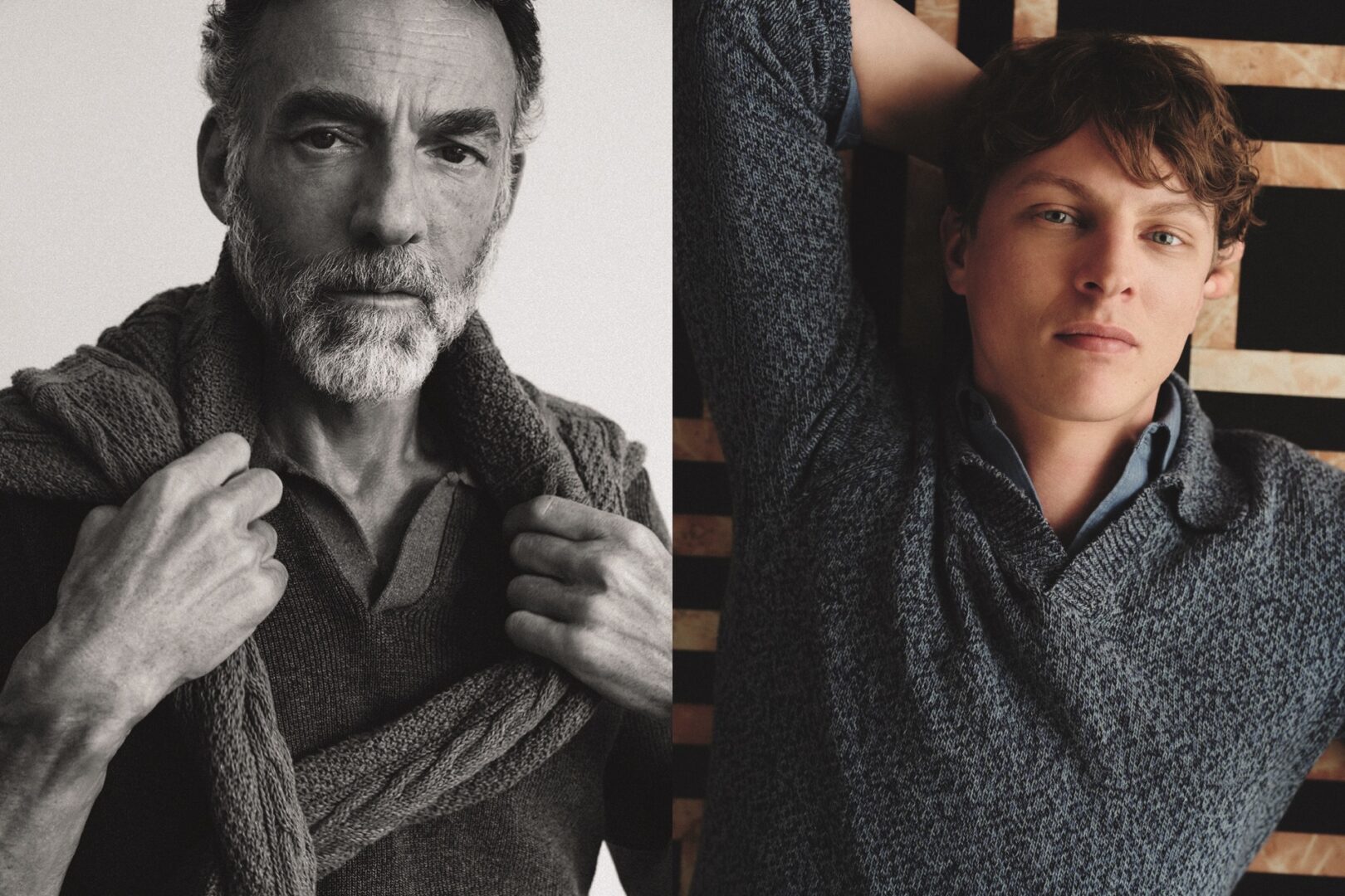 MANGO Superior Denim: A collage of two images featuring models wearing select pieces from the fall-winter 2026 collection