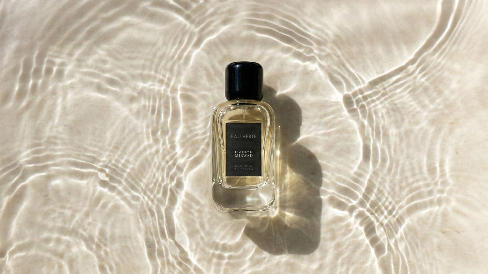 Maison Mirwad Signature Collection: A bottle of Eau Verte, one of the five fragrances in the collection.