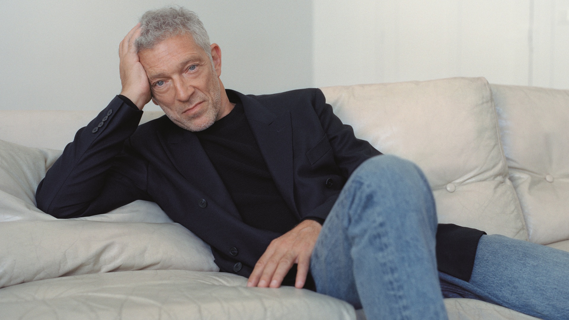 Mango Man Essential: New ambassador, Vincent Cassel, poses while wearing select pieces from the collection
