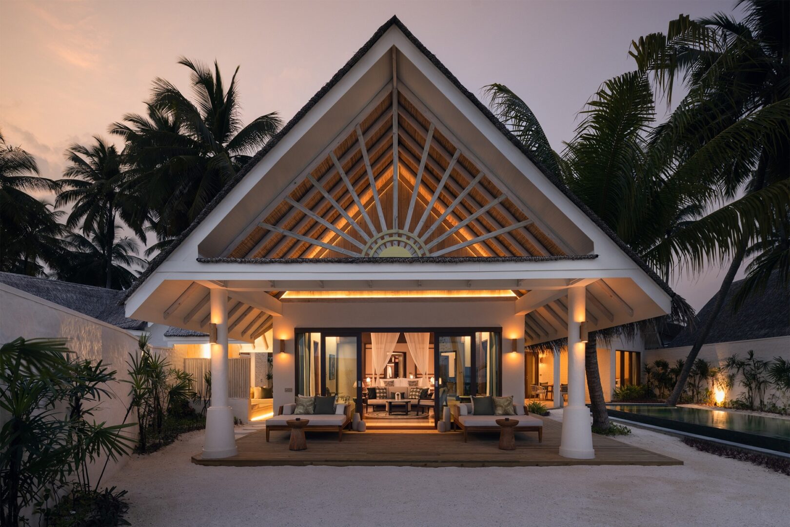 SIX & SIX Private Residences: An exterior shot of the Family Beach Pool Villa at RAH GILI, Maldives