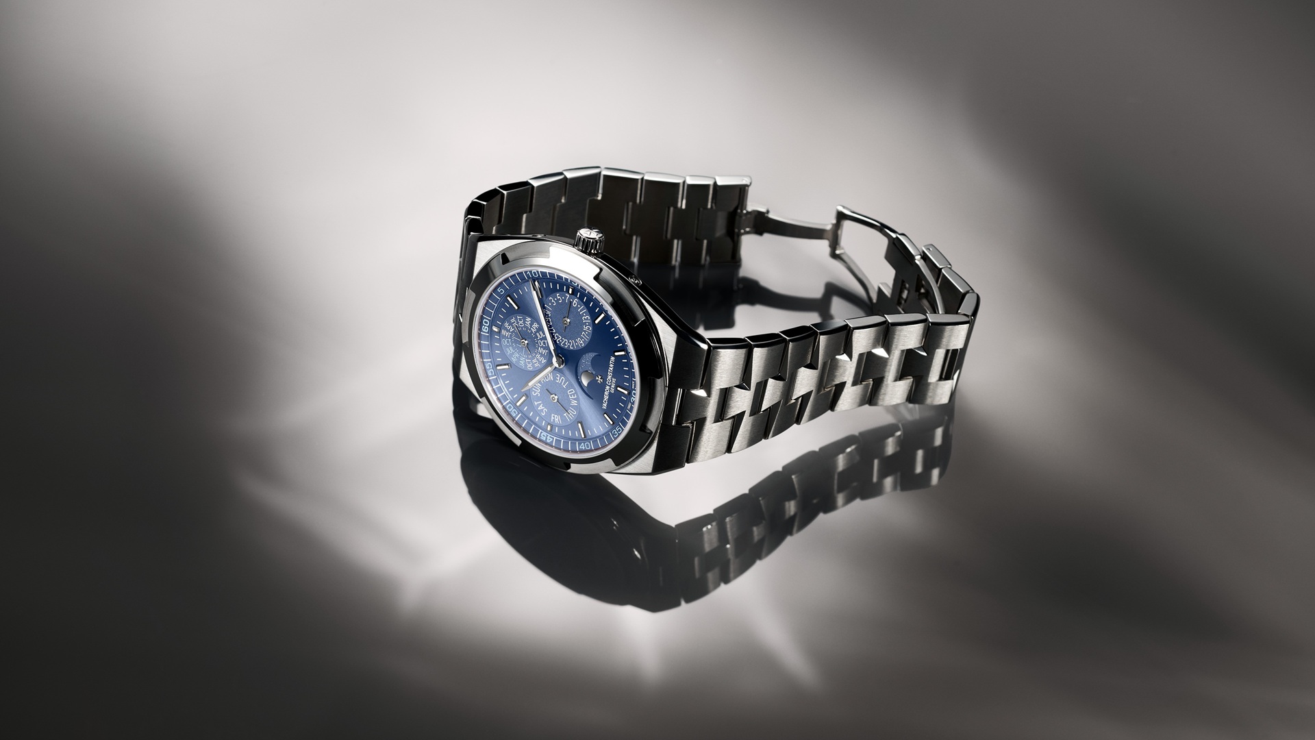 Vacheron Constantin Overseas Perpetual Calendar Ultra-Thin Azure Dial.