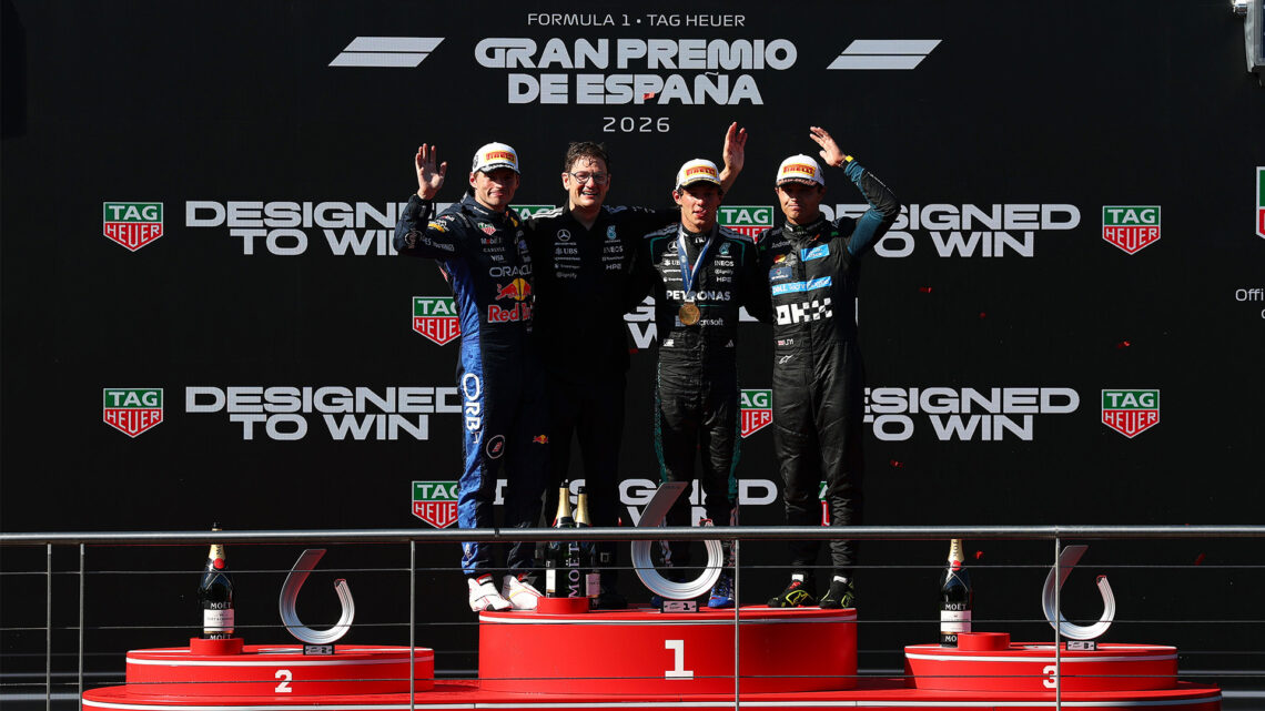 2026 Spanish GP Podium Finishers. Source: Red Bull Content Pool.
