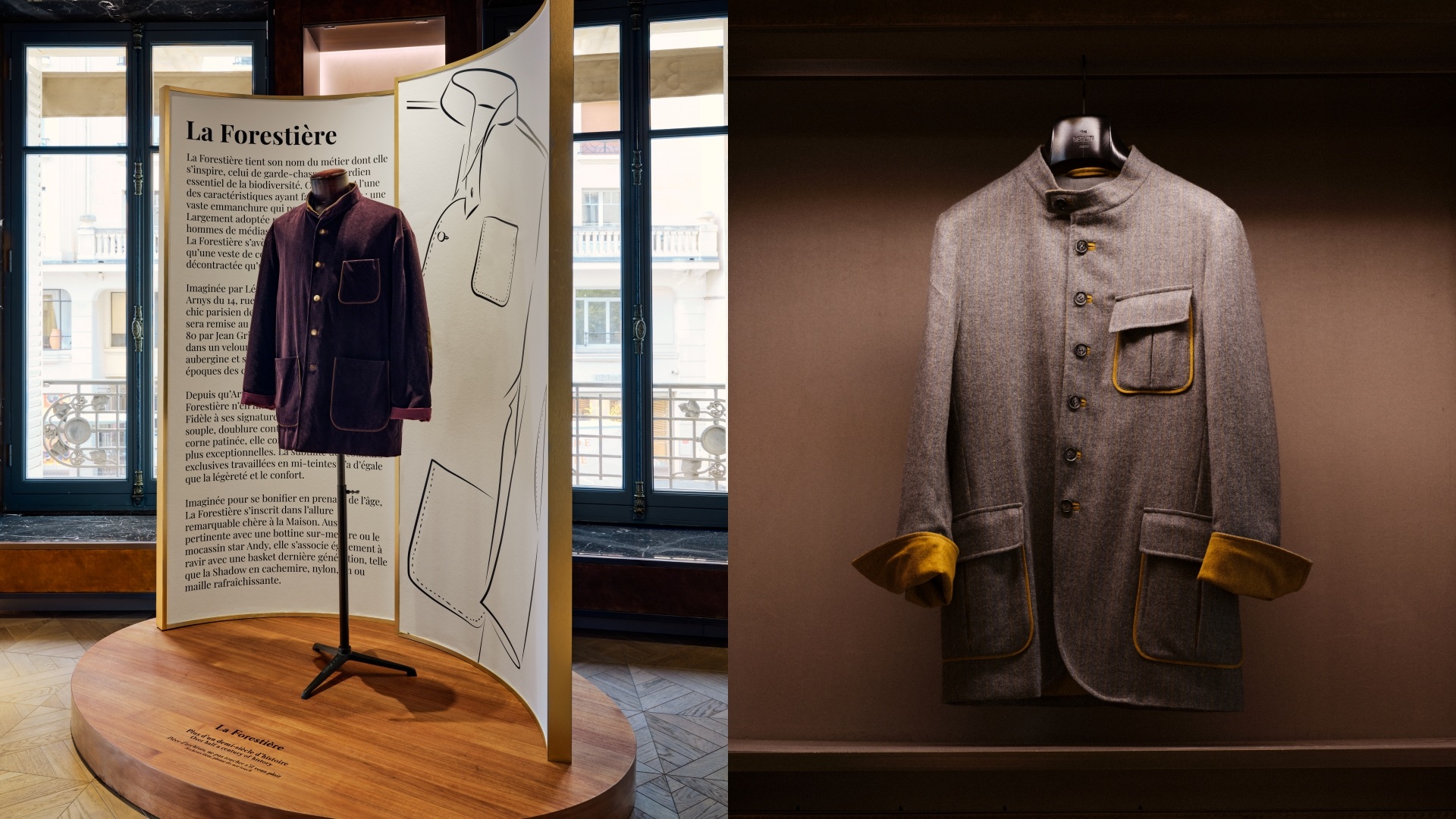 Berluti Forestière Jacket: A collage of two images showcasing different variants.