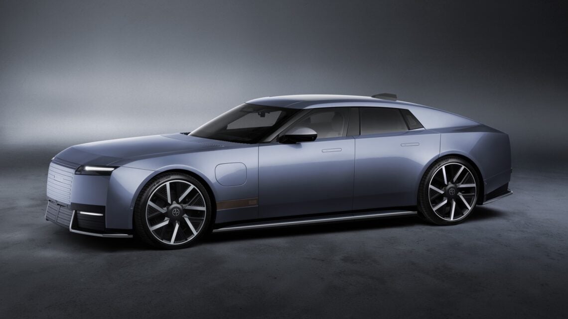 Jaguar Type 01 - A static image in blue with a focus on the front-left side