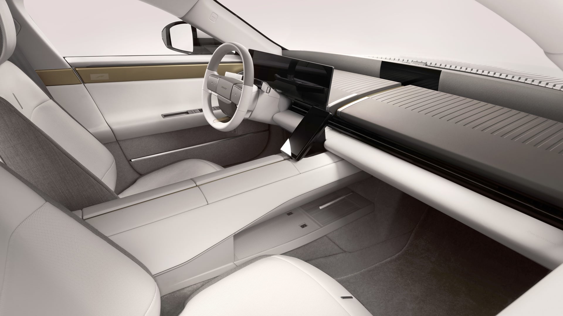 Jaguar Type 01 - An image of the complete dashboard, taken through the front passenger's door.