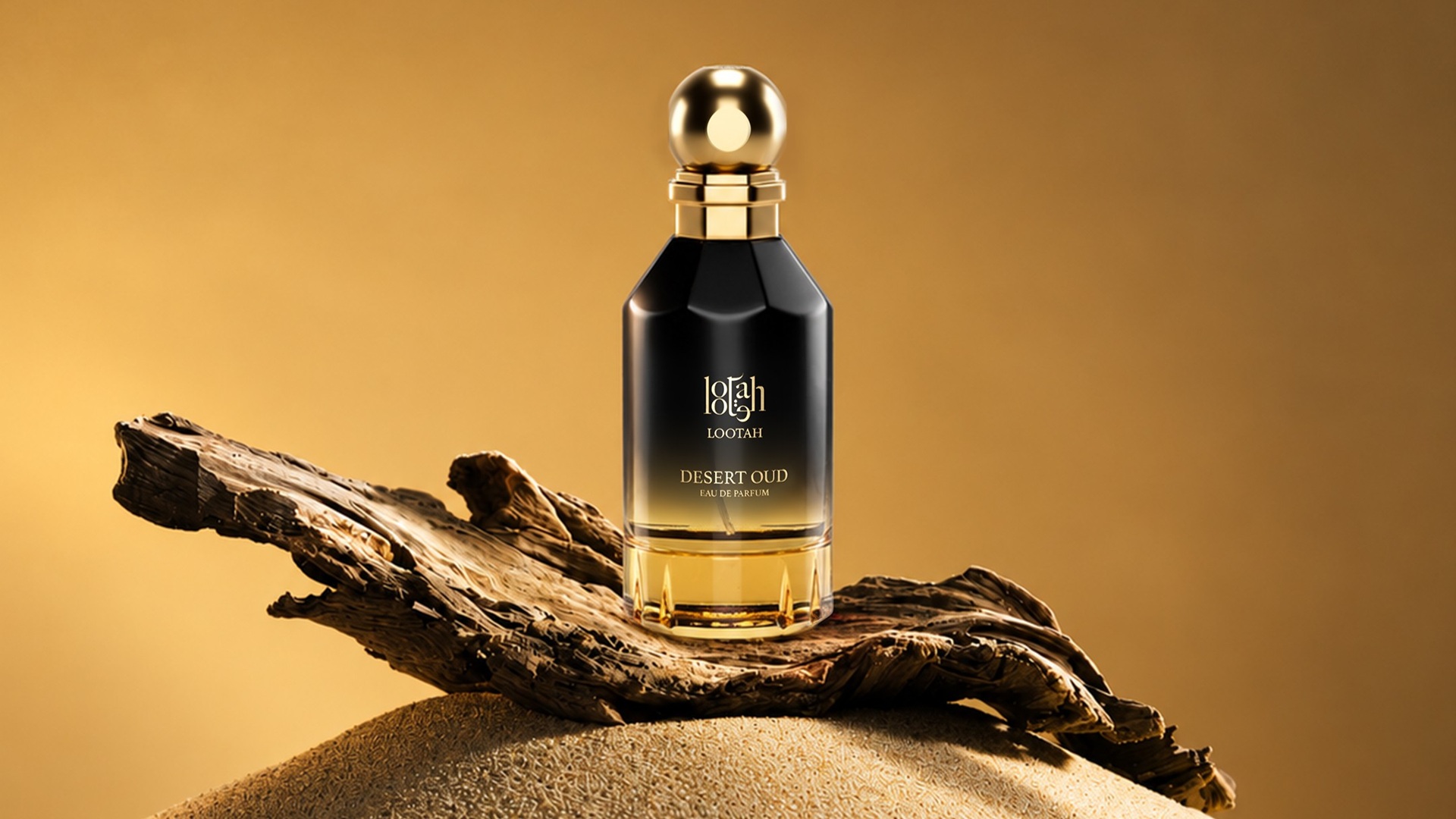 Lootah Desert Oud and Dolce Oud Launched: A bottle of Lootah Desert Oud kept atop of elements that define its key notes.