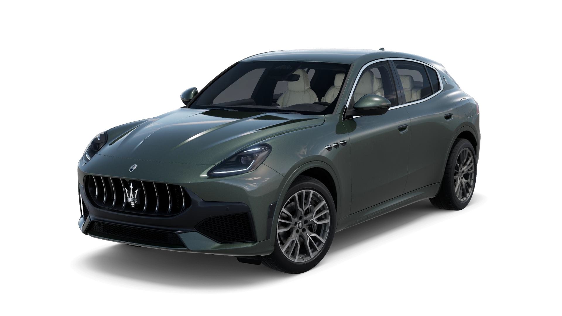 Navnit Maserati: An image of the 2027 Maserati Grecale, covering the front three quarters (left),