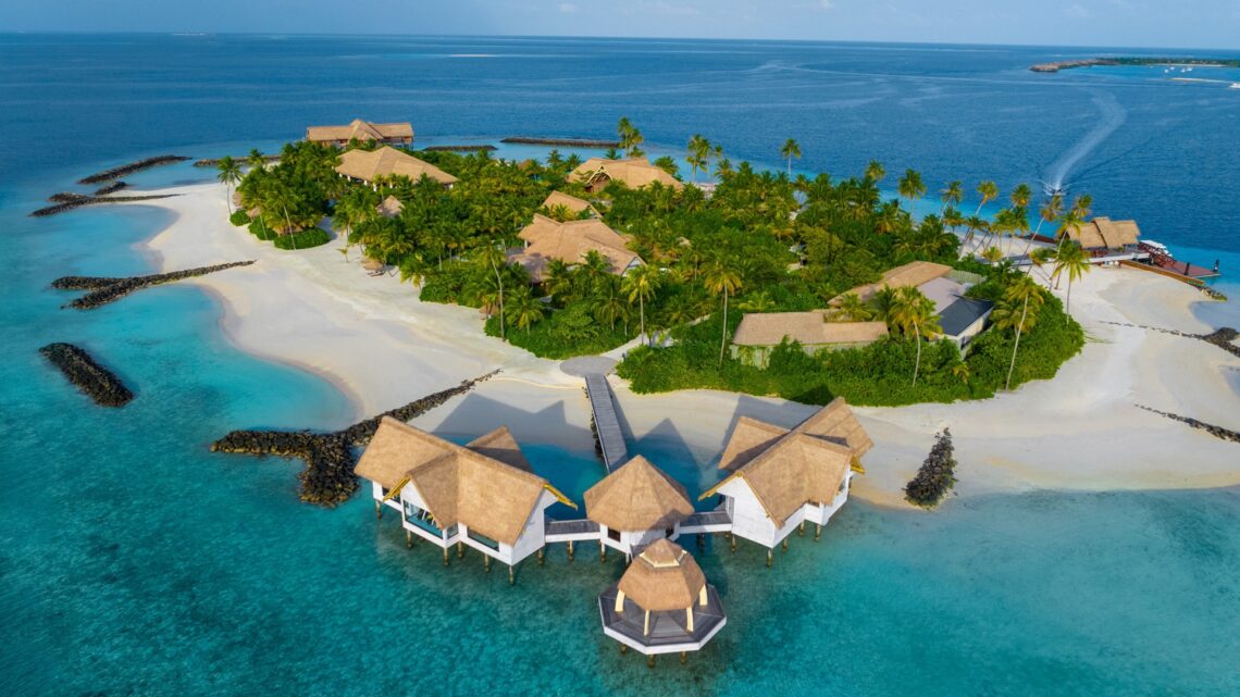 Waldorf Astoria Maldives: An aerial shot of Ithaafushi - The Private Island Spa & Wellness