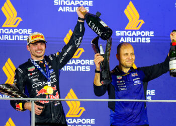 Max Verstappen wins the Singapore GP. Source: Red Bull Content Pool.