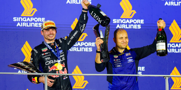Max Verstappen wins the Singapore GP. Source: Red Bull Content Pool.
