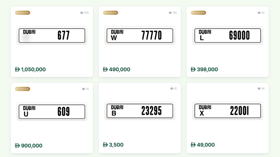 Mazal Car Number Plates In UAE
