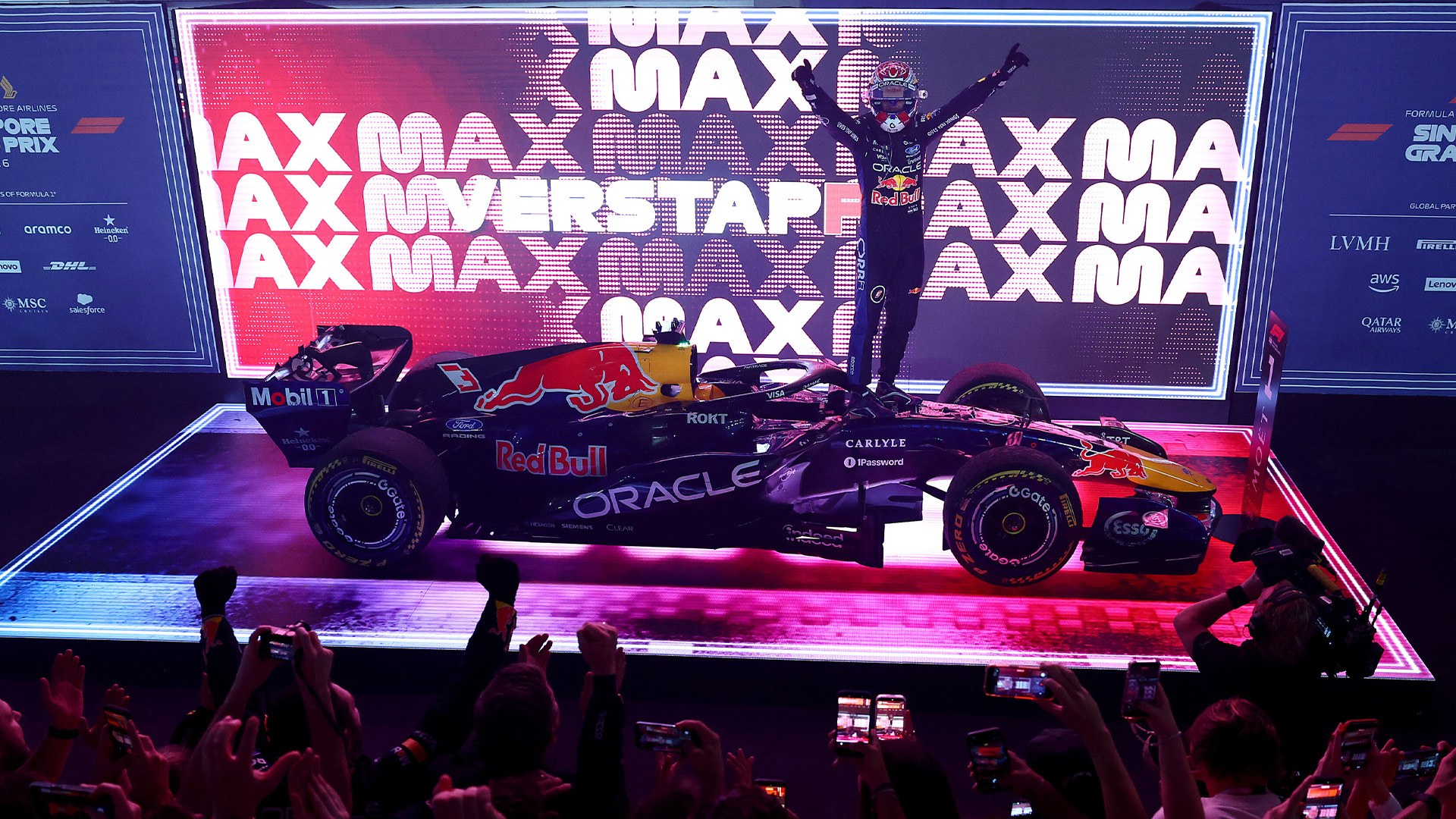 Max Verstappen wins the 2026 Singapore GP. Source: Red Bull Content Pool.